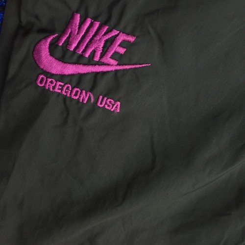Vintage Nike Oregon USA schwarz Reißverschluss Nylon Aufwärmen Track Hose M blaues Etikett 1980er - Bild 2 von 9