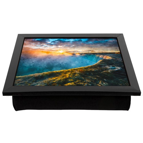 Niagara Falls Sunrise In Canada Lap Tray Cushioned Bean Bag Padded Dinner Desk - Picture 2 of 4