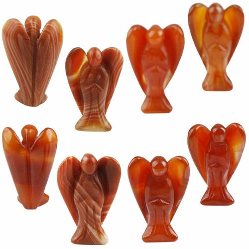 Healing Natural Crystal Carved Pocket Stone Guardian Angel Figurines Energy - Picture 27 of 50