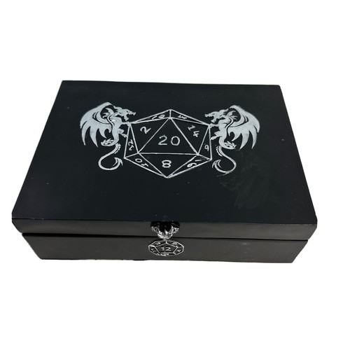 Dragons 20 Seiten Würfel Motiv Aufbewahrungsbox Flip Top Deckel Dekorativ 9x7x3" (BESCHREIBUNG LESEN