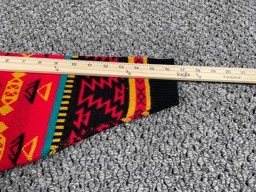 VTG 80s Southwestern Aztec Pattern Sweater Women's Large Red Orange Rose Tribal - Bild 9 von 10