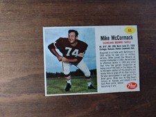 1962 Post Cereal #65 Mike McCormack Cleveland Browns Hof NO CREASES  Rare 