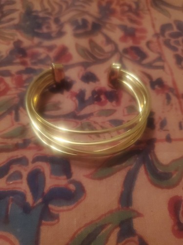 Vintage MONET signiertes goldfarbenes Armband Manschette alter Schmuck Nachlass Verkauf Fund - Bild 6 von 18