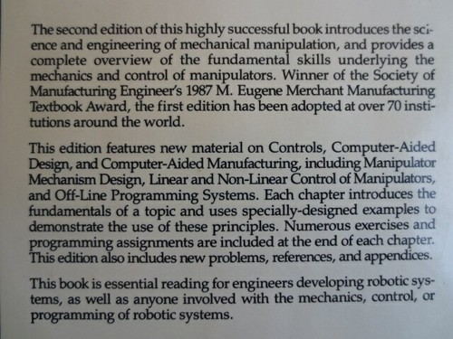 INTRODUCTION TO ROBOTICS MECHANICS AND CONTROL SECOND EDITION - JOHN CRAIG -HCJ - Picture 3 of 8