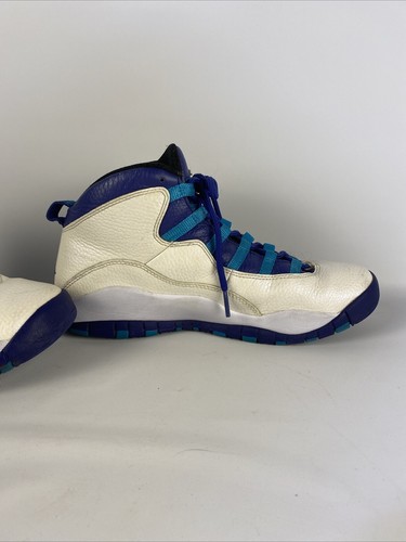 Nike Air Jordan Retro 10 Charlotte Hornets Blue Lagoon Kids Size 7Y - Picture 7 of 8