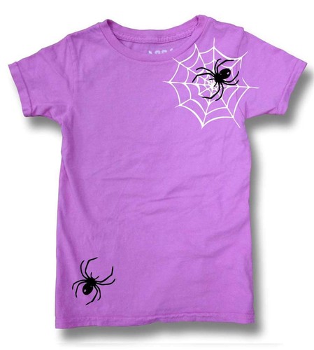 NUEVA CON ETIQUETAS CAMISETA PERSONALIZADA DE ALGODÓN LAVADO ALGODÓN JOVEN NIÑA NIÑO HALLOWEEN ARAÑA TELARAÑA - Imagen 13 de 15
