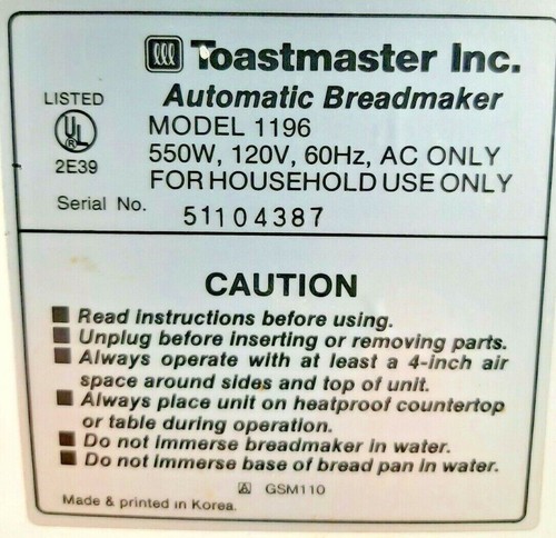 Scegli la parte per macchina per la produzione di scatole di pane Toastmaster modello 1196 - Foto 3 di 84