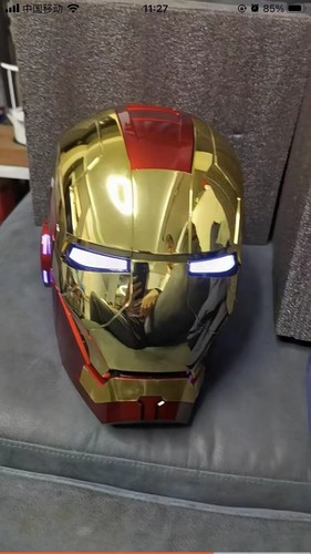 AUTOKING Iron Man 1:1 MK5 Casco Portátil Control de Voz Enchapado en Oro Versión Especial. - Imagen 10 de 17