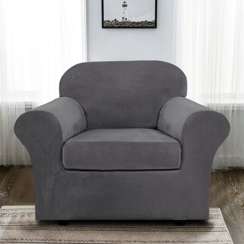 Velvet Sofa Covers for 1/2/3 Seat Cushion Couch Slipcovers with Individual Cover - Picture 42 of 106