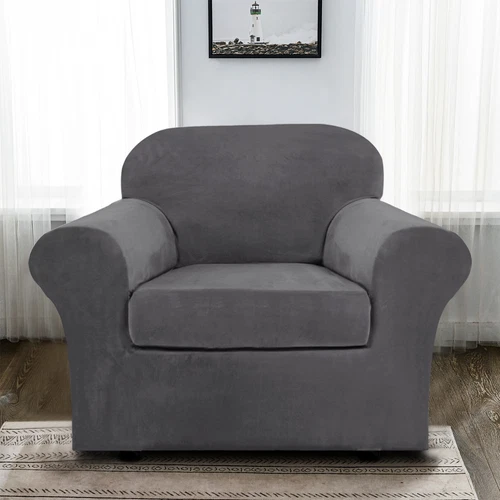 Samt Stretch Elastisch Sofabezug Wohn Couch Schonbezüge Schoner 1/2/3 Sitzer - Bild 44 von 112