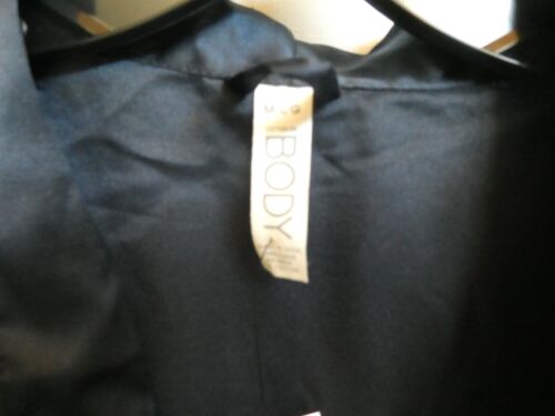 NWT! Cotton On Body Women's Sz M/L Navy Satin Kimono Short Wrap Robe - Picture 2 of 5