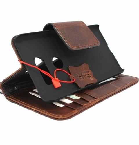 Genuine Real leather case for LG V30 wallet Magnetic Closure cover Book Holder - Picture 4 of 7