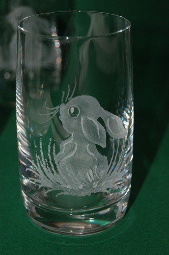 Schönes Trinkglas mit Osterhase Hase Kaninchen Kostenlose Namensgravur - Bild 4 von 5