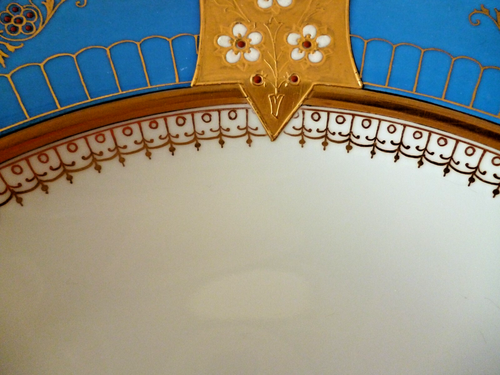 5 ART NOUVEAU BOHEMIAN FISCHER AND MEIG PORCELAIN SOUP BOWLS JEWELLED DECORATION - Picture 10 of 13