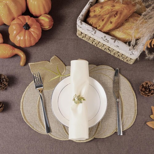 Set 6 tovagliette zucca autunno Ringraziamento decorazioni tavola autunno indoo - Foto 8 di 10