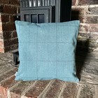 885. Blue Check Herringbone, Handmade Cushion Cover, Various sizes