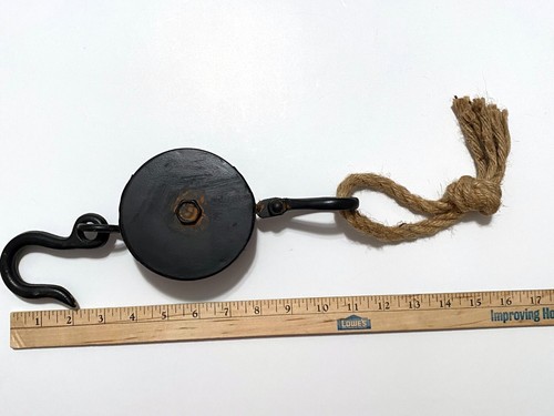 2 Rustic Rope Pulley Decor Metal Wall Hook Plant Hanger Farmhouse Industrial - Picture 10 of 10