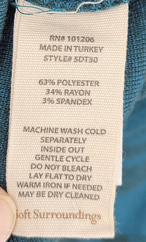 Soft Surroundings Top Plus 1X Blue Paramour Plaid Tunic Soft Flannel Fleece Cozy - Picture 6 of 11