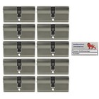 10x Profile Cylinder 80mm 40/40 +50 Key Keyed Alike With Code Card
