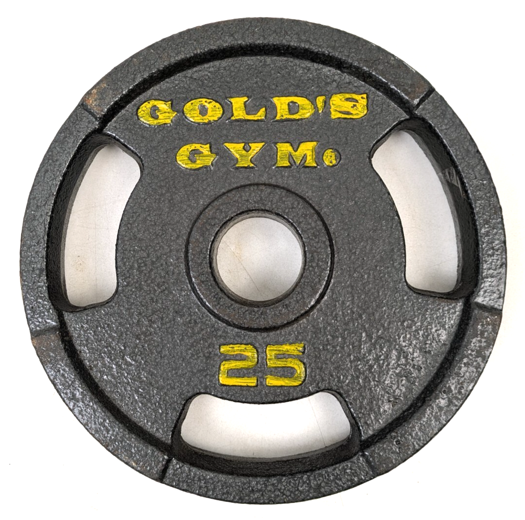 Gold’s Gym 25 Lb Pound Olympic Easy Grip Weight Plate Cast Iron 2” Hole  SINGLE