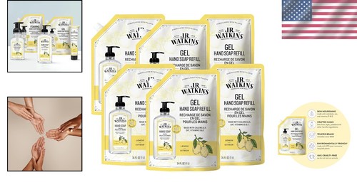 34oz Lemon Scented Gel Hand Soap Refill Pouch – Eco-Friendly Skin Care - Picture 2 of 11