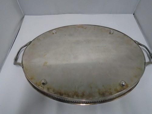 Plato de plata vintage "CAVALIER", bebidas, bandeja, lados perforados y asas - Imagen 7 de 10