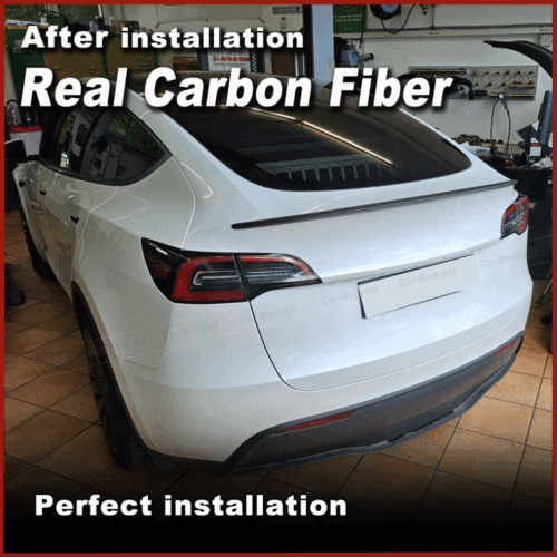 Alerón trasero de carbono alerón de maletero ala labio se adapta a Tesla Model Y 19-24 - Imagen 3 de 10