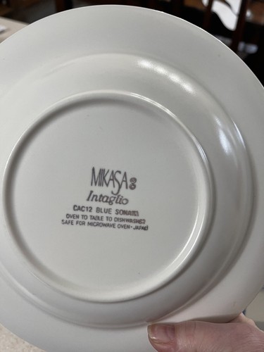 Mikasa Intaglio Blue Sonata CAC12 Set of 5 Rimmed Soup Bowls 9.5” - Picture 3 of 4
