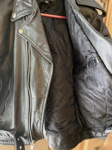 Adler schwarze Leder Biker Motorrad schwere Jacke Gr. 44 Vintage - Bild 4 von 9