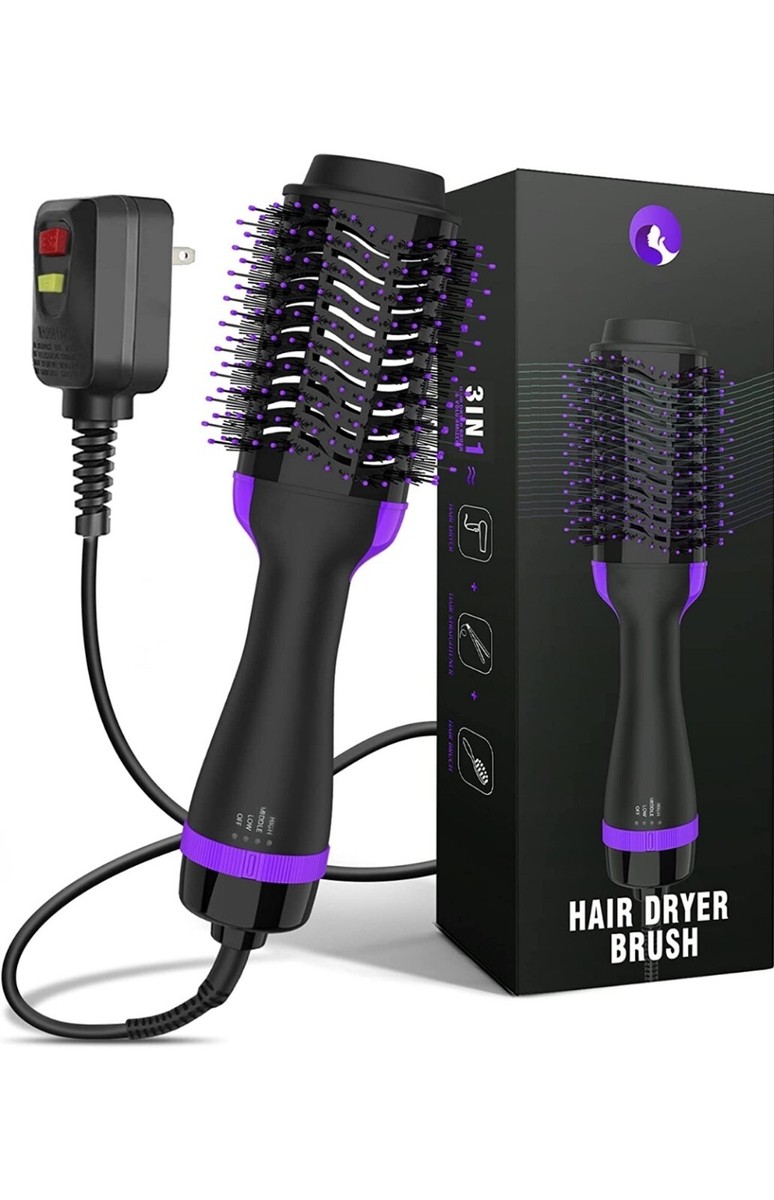 in Hair Blow Dryer Hot Air Brush Styler Volumizer Purple