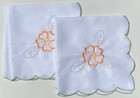 Celebrate Spring Together Embroidered Floral White Fabric Cloth Napkins 2-Pack