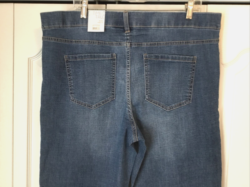TIME AND TRU MID-RISE STRAIGHT LEG STRETCH MDWASH Denim PULL-ON Jeans Sz XL - Picture 4 of 8