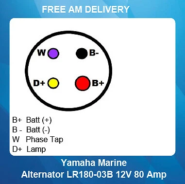 Alternator FOR Yanmar Marine 4LH HITACHI 80 AMP - Image 3 of 4