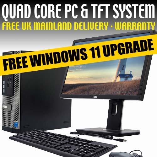 FAST COMPUTER i5 2ND/3RD QUAD DESKTOP TOWER PC &TFT SET 16GB WINDOWS 11 HDD/SSD - Picture 1 of 2