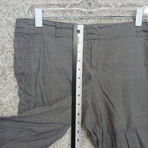 J Jill Pants Womens 12 Gray Petite Stretch Linen Woven Flat Front Wide Leg Relax - Picture 7 of 11