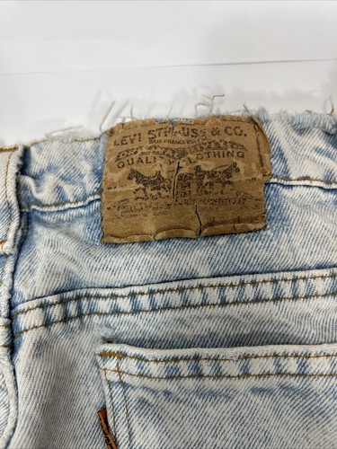 VTG 80s 90s Levis 550 Acid Wash Denim Jeans ORANGE TAB Distressed Worn 36x33 USA - Picture 9 of 11