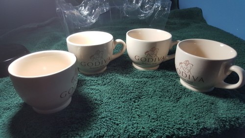 4-BRAND NEW gold and white Godiva 8oz Mugs - Picture 3 of 4