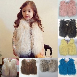 Faux Fur Vest Waistcoat Baby Girls Warm Coat Outwear Winter Kids Clothing Outfit