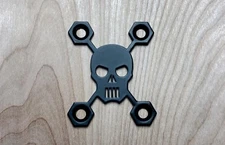 Skull Neck Plate for your Guitar or Bass - Industrial Black