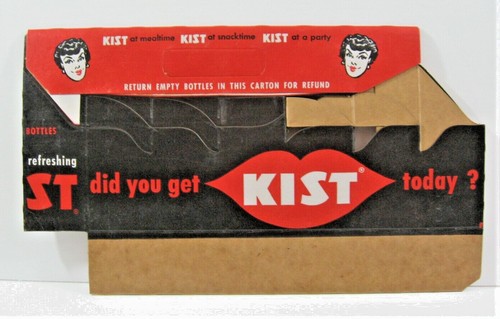 Vintage Kist Soda Pop Bottiglia Confezione 12 Cartoni Porta Inutilizzati Vecchio Negozio Stock - Foto 2 di 2