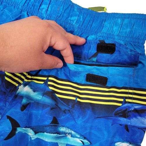 Gerry Youth Boy's Swim Short UPF 50+ Swim Trunks, Blue Sharks - Size: Medium - Picture 5 of 11