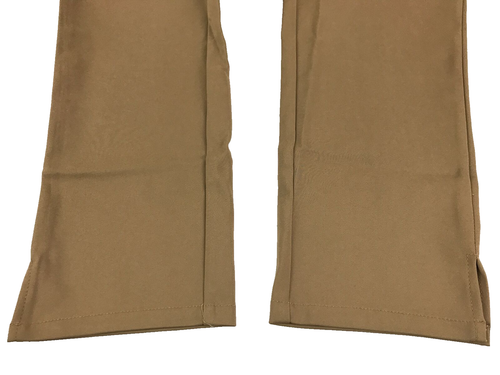 W.Lane Pants Camel Beige Size 12 Embroidered Beaded Pockets Ankle Slits Casual - Picture 5 of 14