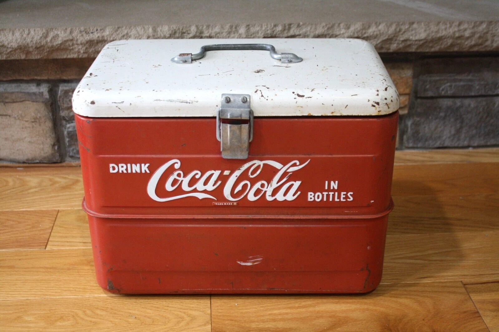 Rare Vintage 1950's Drink Coca Cola in Bottles Cooler with Tray