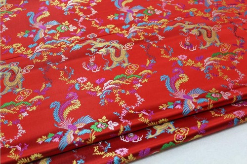 Faux Silk Brocade (Rainbow Phoenix) Jacquard Damask Kimono Fabric Material*BC32 - Picture 11 of 16