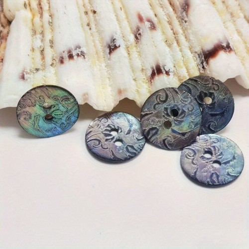 10X Natural Shell Buttons 2-Holes Round Decor for Clothes Sewing Accessories DIY - Picture 4 of 8