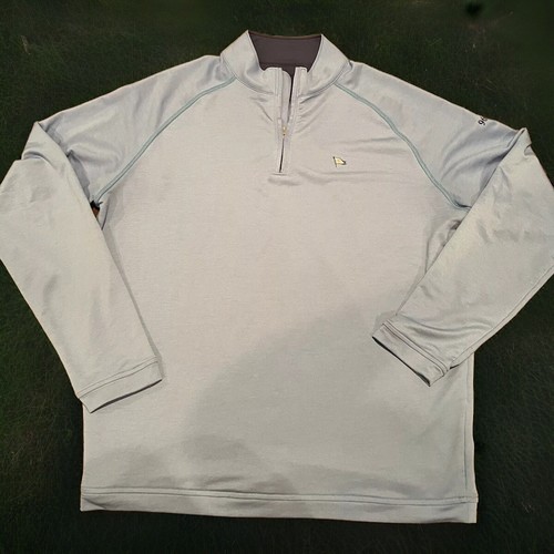 Peter Millar Perth 1/4 Zip Mens Large Blue Golf Pullover Sport Wicking Rumson CC