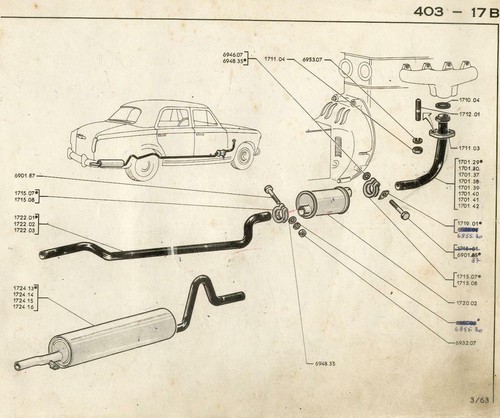 Ecrou M10 fixation échappement Peugeot 203 403 204 304 404 504 604 505 D3-D4 J7 - Picture 6 of 12