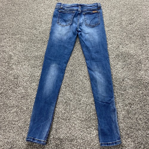 Joes Jeans Girls 16 Dark Blue Denim Pants Low Rise Faded Distressed Stretch Flex - Picture 6 of 11