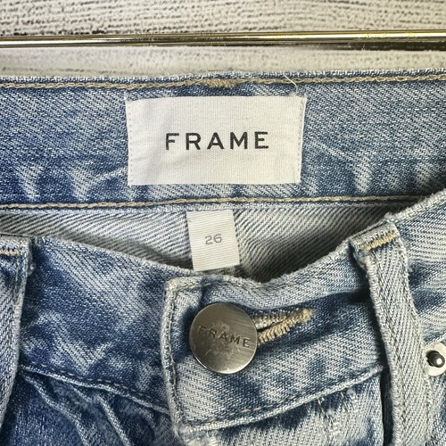 FRAME Womens Le Original Skinny Jeans Button Fly Size 26 Blue Denim Barrel - Picture 11 of 13