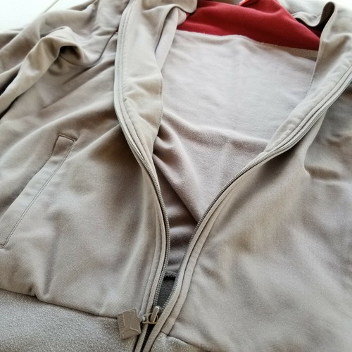 PUMA Vintage Retro Warm Up Track Jacket Mens sz Large 2 Tone Grey Red - Picture 8 of 11